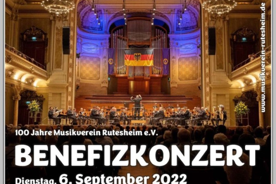 Plakat des Bundeswehr-Musikkorps mit der Ankündigung des Benefizkonzertes.