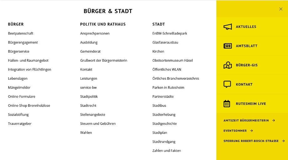 Ansicht Menü