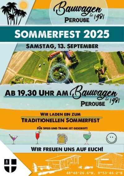 Plakat Sommerfest 2025 Bauwagen Perouse