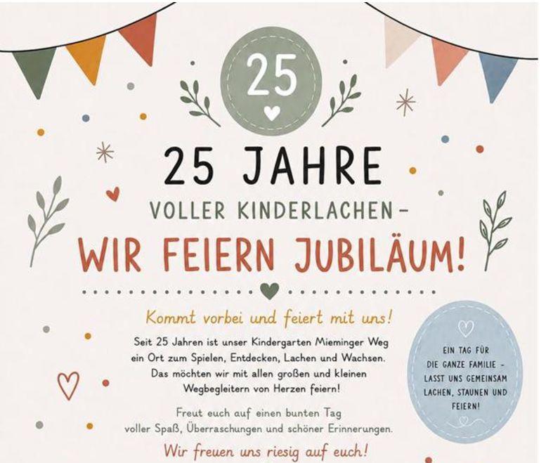 Ausschnitt Plakat Jubiläum Kiga Mieminger Weg
